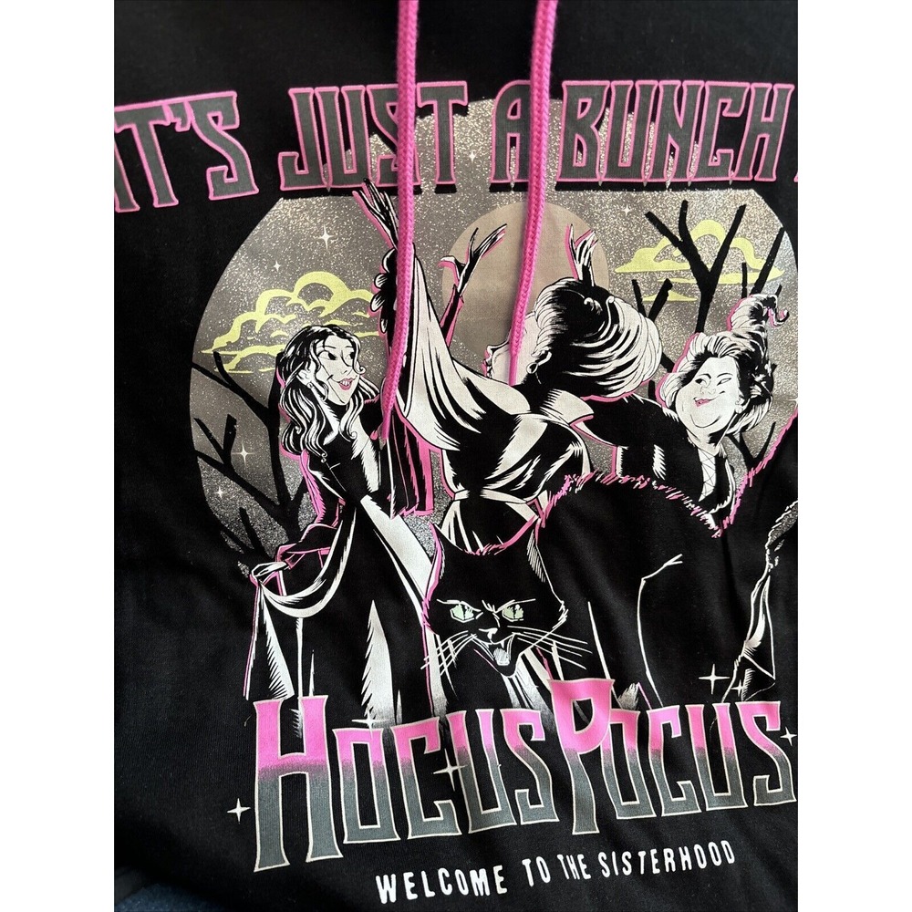 Disney Hocus Pocus Junior‎ Womens L Witch Halloween Hoodie Sweatshirt New